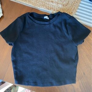 Kids Black Rubbed Cropped Top